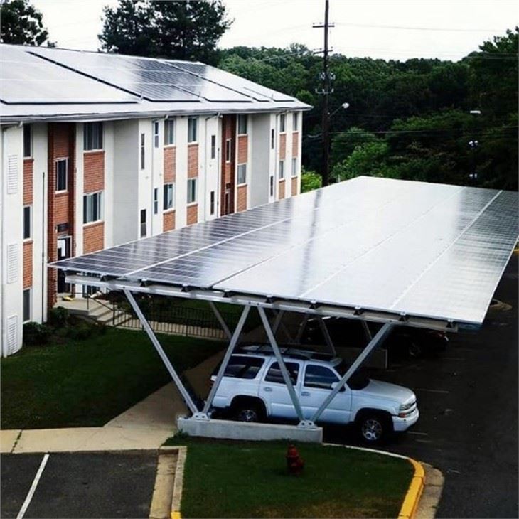 residential solar carport real scene